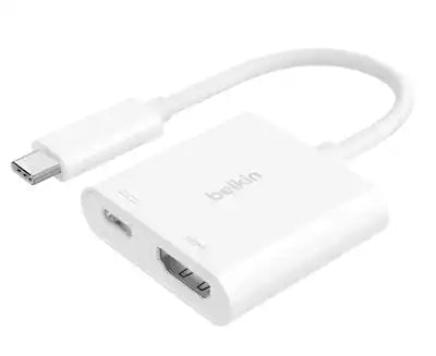 Belkin - USB-C to HDMI Adapter + USB-C Charging Port, 4K UHD Video, 60W Passthrough Power
