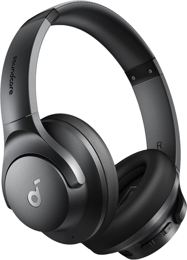 Front. Soundcore - by Anker Q20i Over-Ear Headphones with Active Noise Cancelling, Deep Bass, and 40-Hour Playtime - Black.