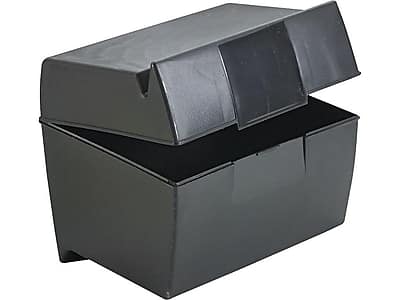 Front. Oxford - Index Card File Box, 500-Card Capacity - Black.
