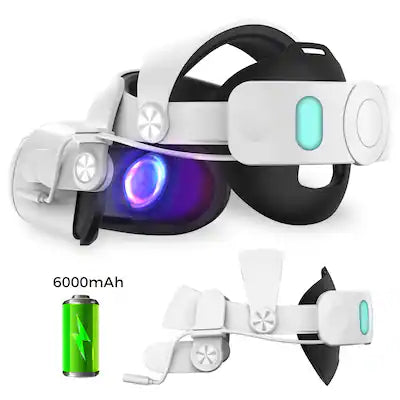 Alpha Digital - Meta Quest 2 Head Strap w/ 6000mAh Battery- 4Hr extra- Comfort /Adjust