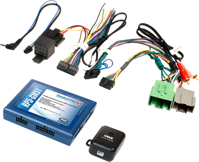 Front. PAC - Radio Replacement and Steering Wheel Control Interface with OnStar Retention for Select GM Vehicles - Blue.