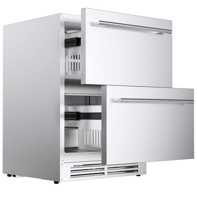 Front. Coolake - Coolake 24″ 5.3 Cu.ft Undercounter Outdoor Drawer Refrigerator for Patio in Stainless Steel, Built-in or Freestanding - Stainless Steel.