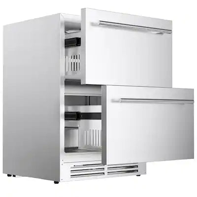 Coolake - 24″ 5.3 Cu.ft Undercounter Outdoor Drawer Refrigerator for Patio, Built-in or Freestanding