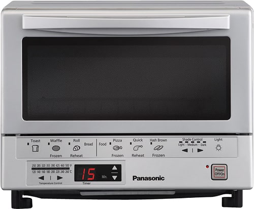 Front. Panasonic - FlashXpress 4-Slice Toaster Oven - Stealth Gray.