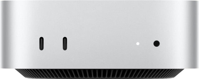 Front. Apple - Mac mini Desktop Apple M5 Pro chip with 24GB Memory and 512GB SSD - Silver.