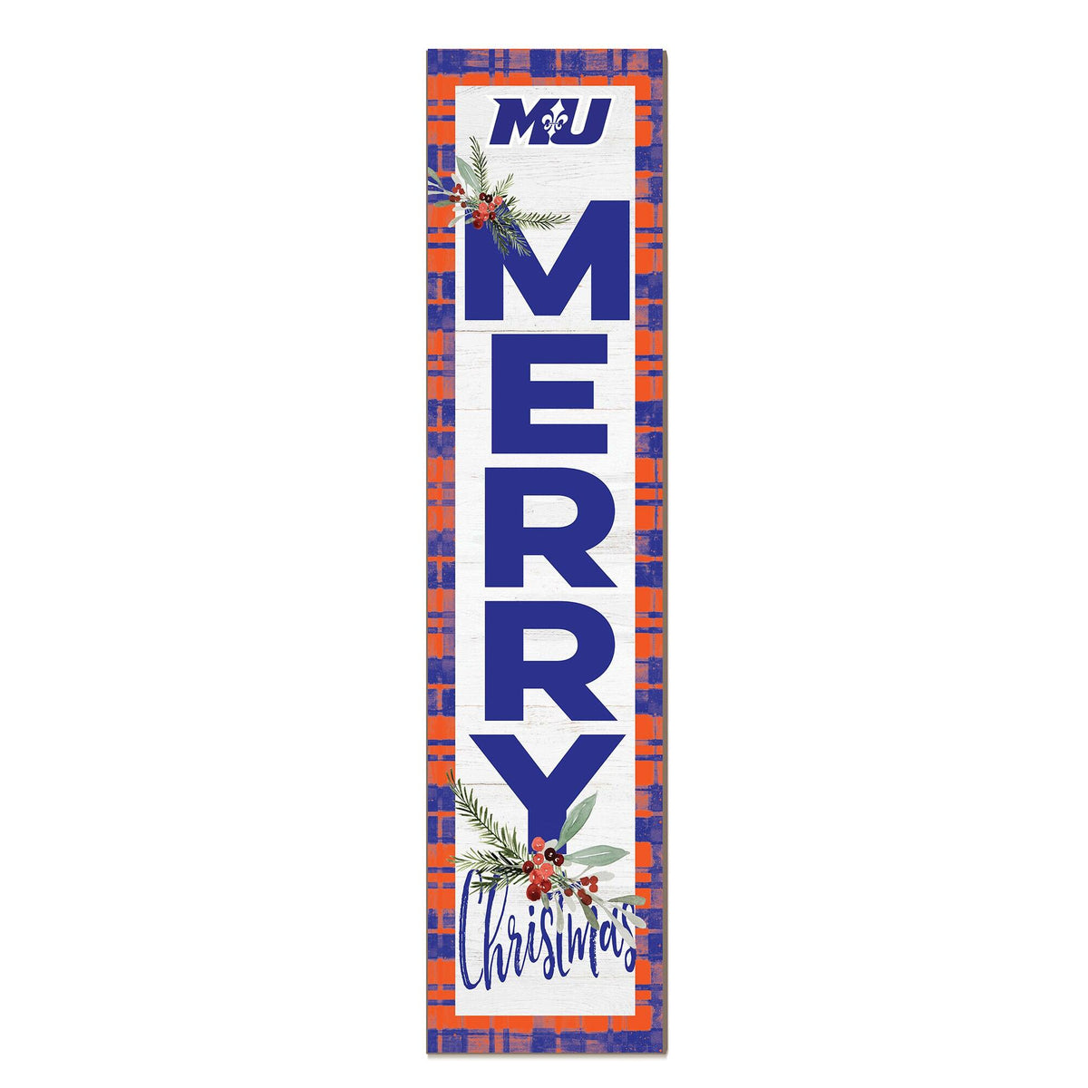 Jardine - Marymount Saints 12'' x 48'' Outdoor Merry Christmas Leaner - White