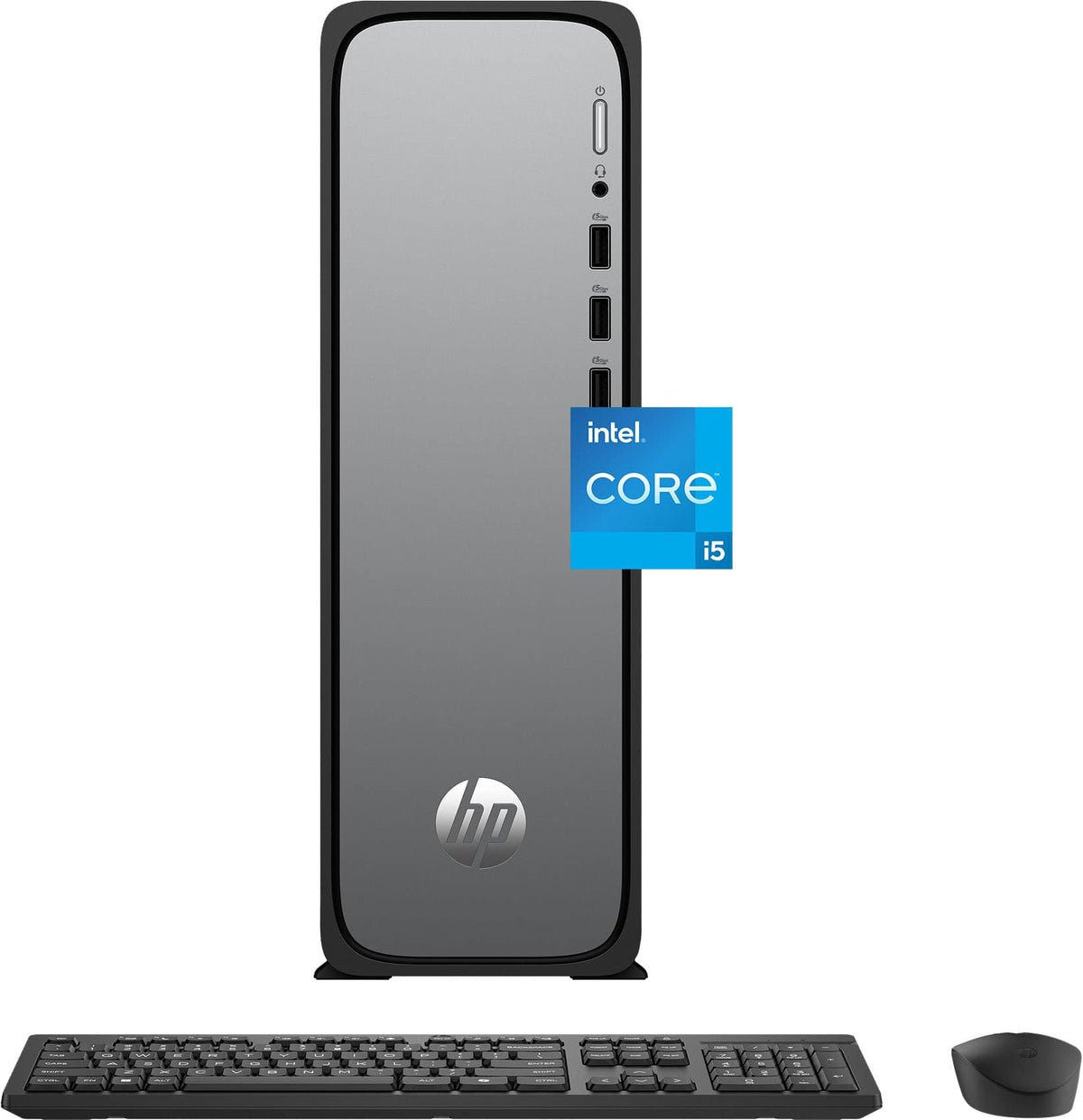 HP - OmniDesk Slim Desktop - Intel Core i5-14400 - 8GB DDR5 Memory - 512GB SSD - Meteor Silver