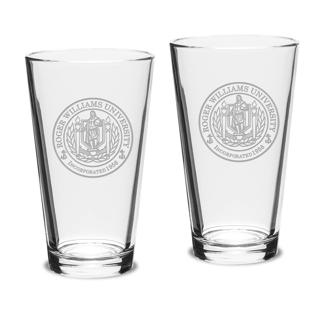 Jardine - Roger Williams University 16oz. 2-Piece Classic Pub Glass Set - Multicolor