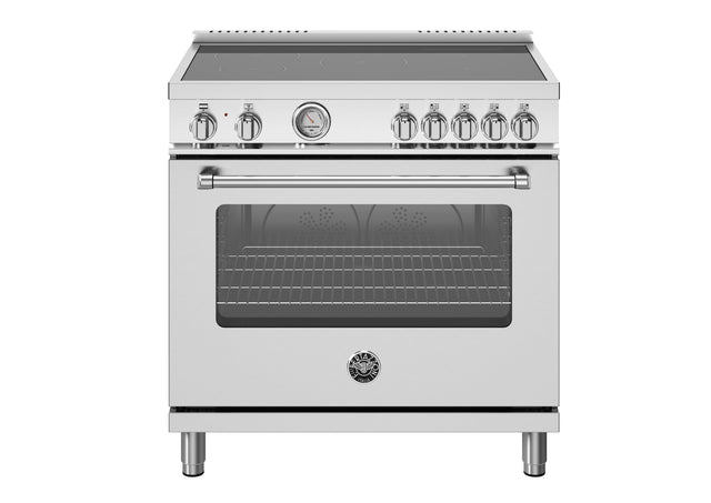 Front. Bertazzoni - 36" Master Series range - Electric oven - 5 induction zones - Stainless Steel.