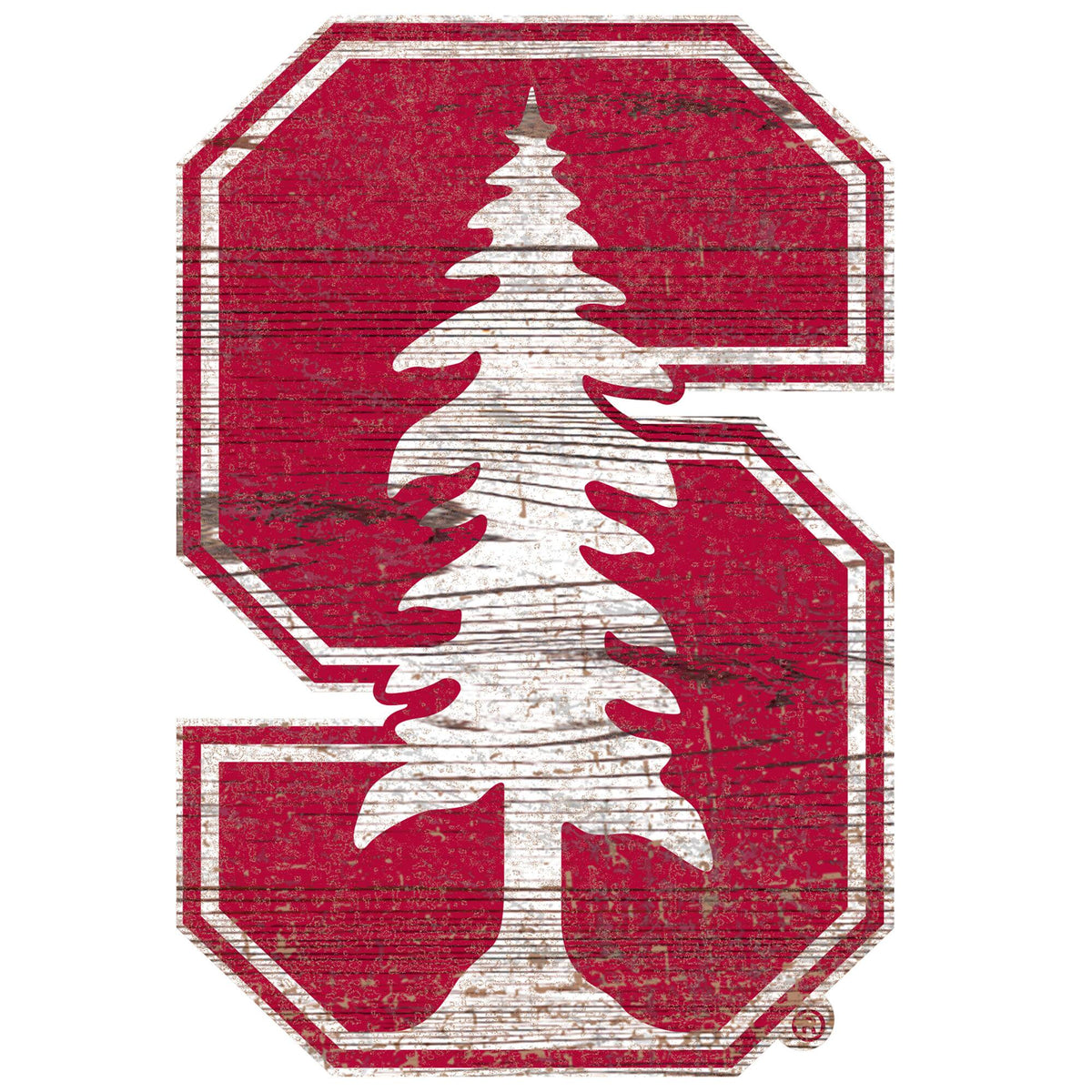 Fan Creations - Stanford Cardinal Distressed Logo Cutout Sign - Multicolor