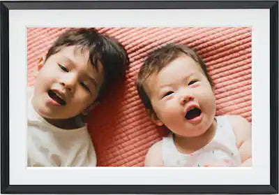 Aura Home - Aura Carver Mat 10 Digital Wifi Photo Frame-Charcoal with Paper Mat