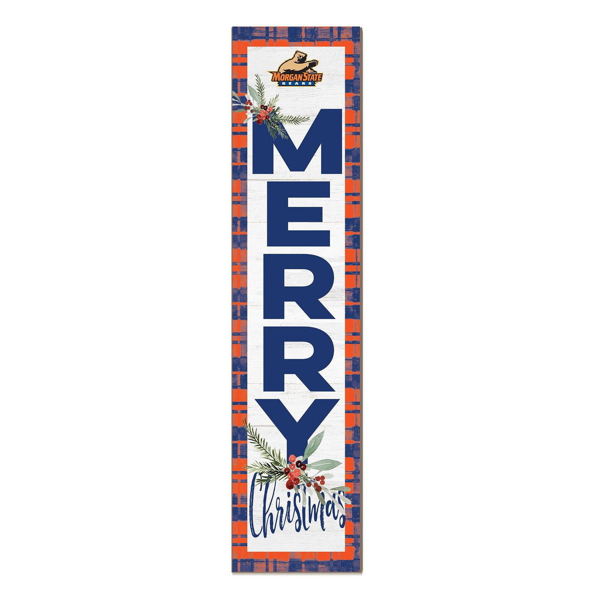 Jardine - Morgan State Bears 12'' x 48'' Outdoor Merry Christmas Leaner - White
