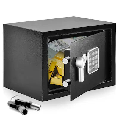 SereneLife - Electronic Safe Box, 13.8" x 9.8", Digital Keypad, 2 Key Access, Wall/Floor Mountable – SLSFE15