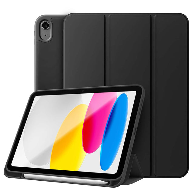 Front. Vena - For iPad A16 Case Cover, iPad 10th Generation Case, iPad 11th Gen Case Trifold Stand Slim Protective Cover - Black.