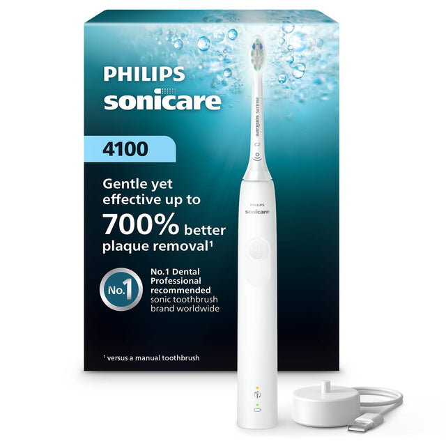 PHILIPS sonicare  
PHILIPS sonicare C2 4100  
Gentle yet effective up to 700% better plaque removal1  
No.1 Dental Professional No.1 sonic recommended toothbrush brand worldwide - versus manual toothbrush  

1 versus a manual toothbrush