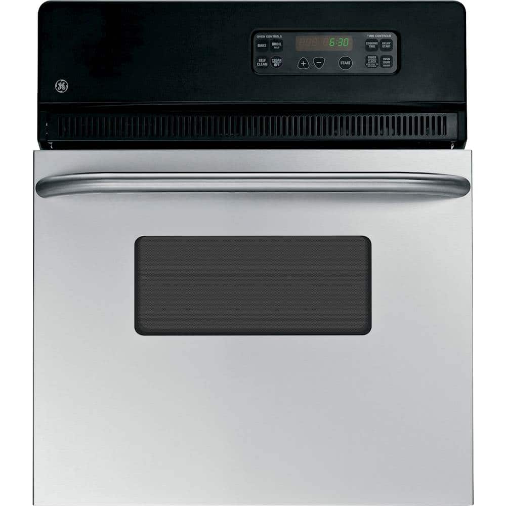 GE - 24" Built-In Single Electric Wall Oven with Self-Clean and Clear View Window - Stainless Steel