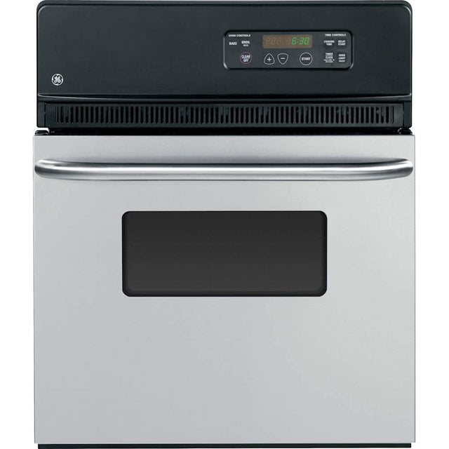 Front. GE - 24" Built-In Single Electric Wall Oven - Stainless Steel.