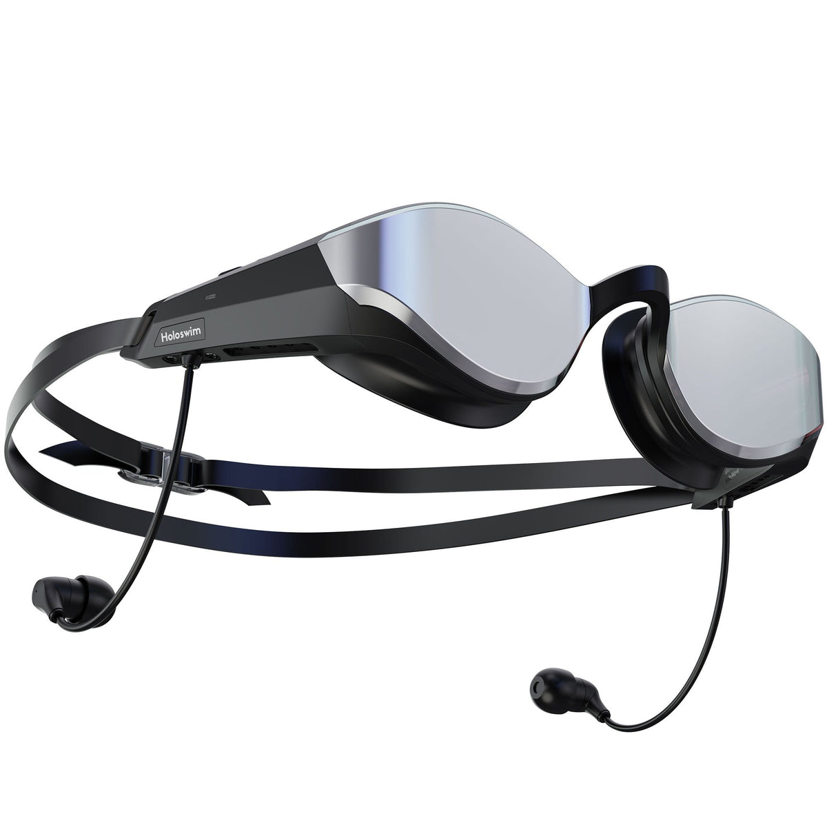 Holoswim - SollaWave Smart Swim Goggles with Swimming Headphones - Black