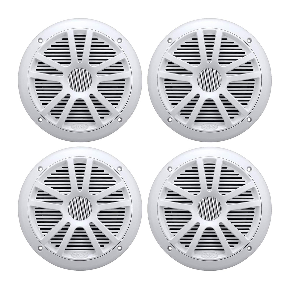 BOSS Audio - MR6W 6.5" 360W Dual Cone Marine/Boat Speakers Stereo, (4 Pack) - White
