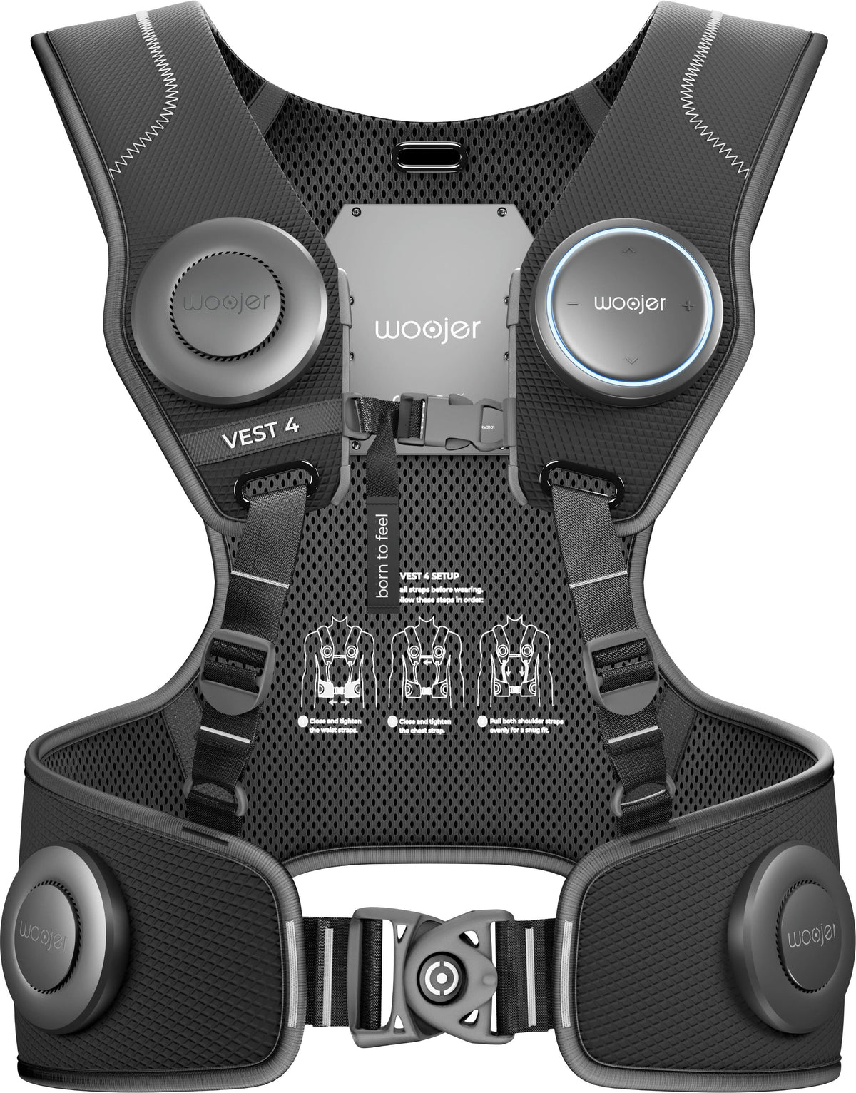 Woojer - HiFi Haptic Vest 4 - Compatible with PS (3,4,5) Xbox (Series X, One, 360) Nintendo (Switch, 3DS) - Black