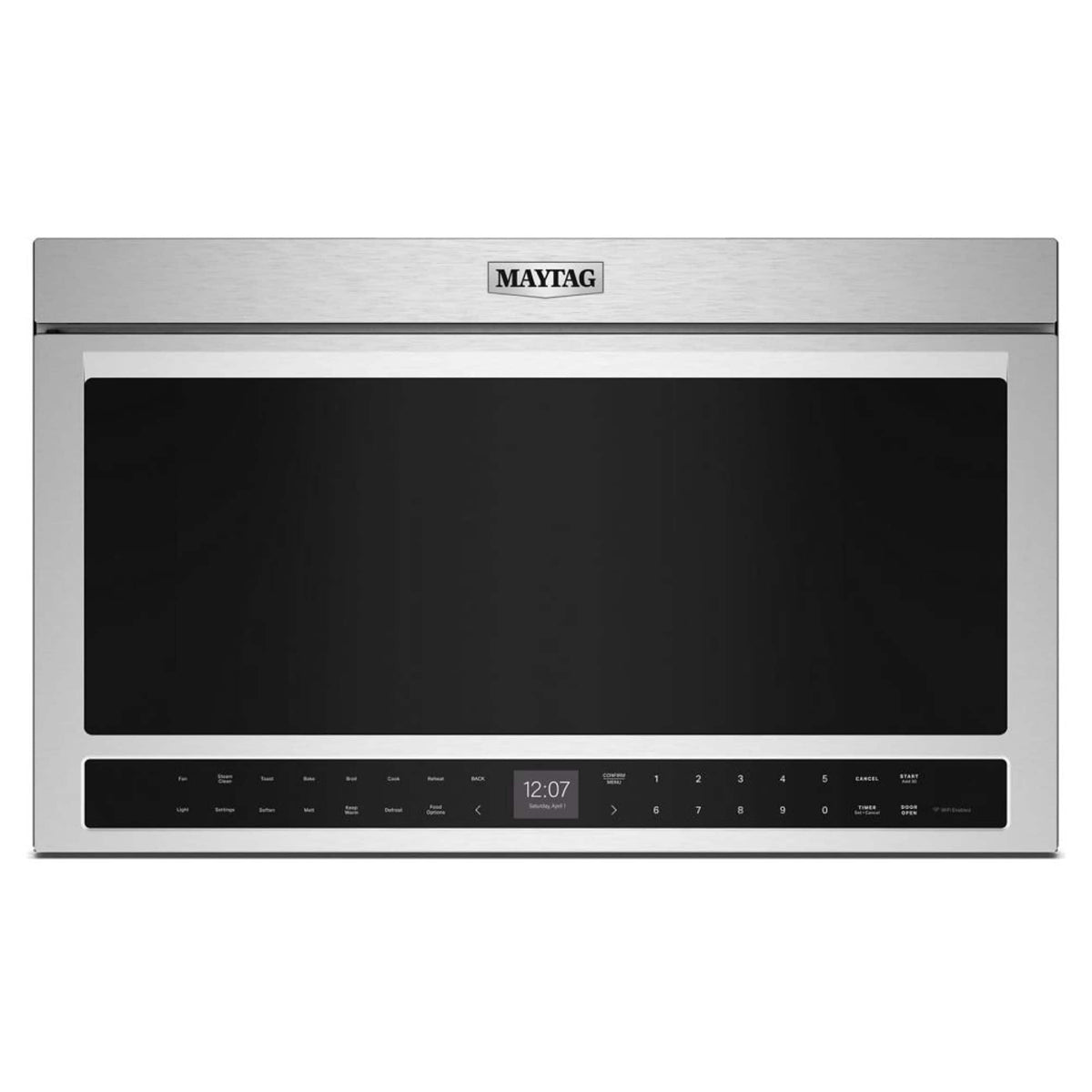 Maytag - 1.1 Cu. Ft. Flush Mount Over-the-Range Microwave with Sensor Cooking and Toaster Oven - Stainless Steel