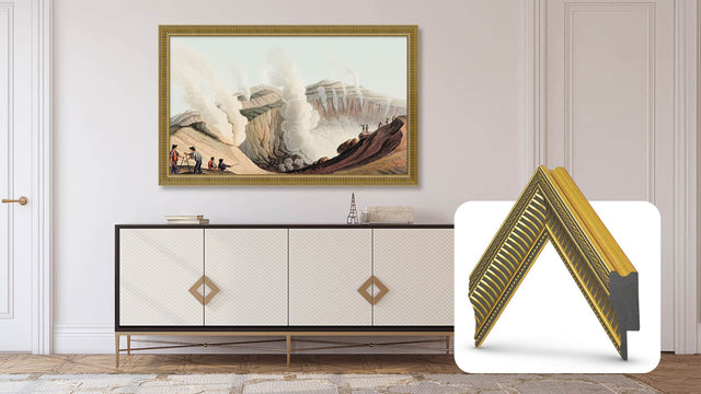 Front. Deco TV Frames - 55" Slim Bezel for Samsung The Frame TV - Empire Gold.