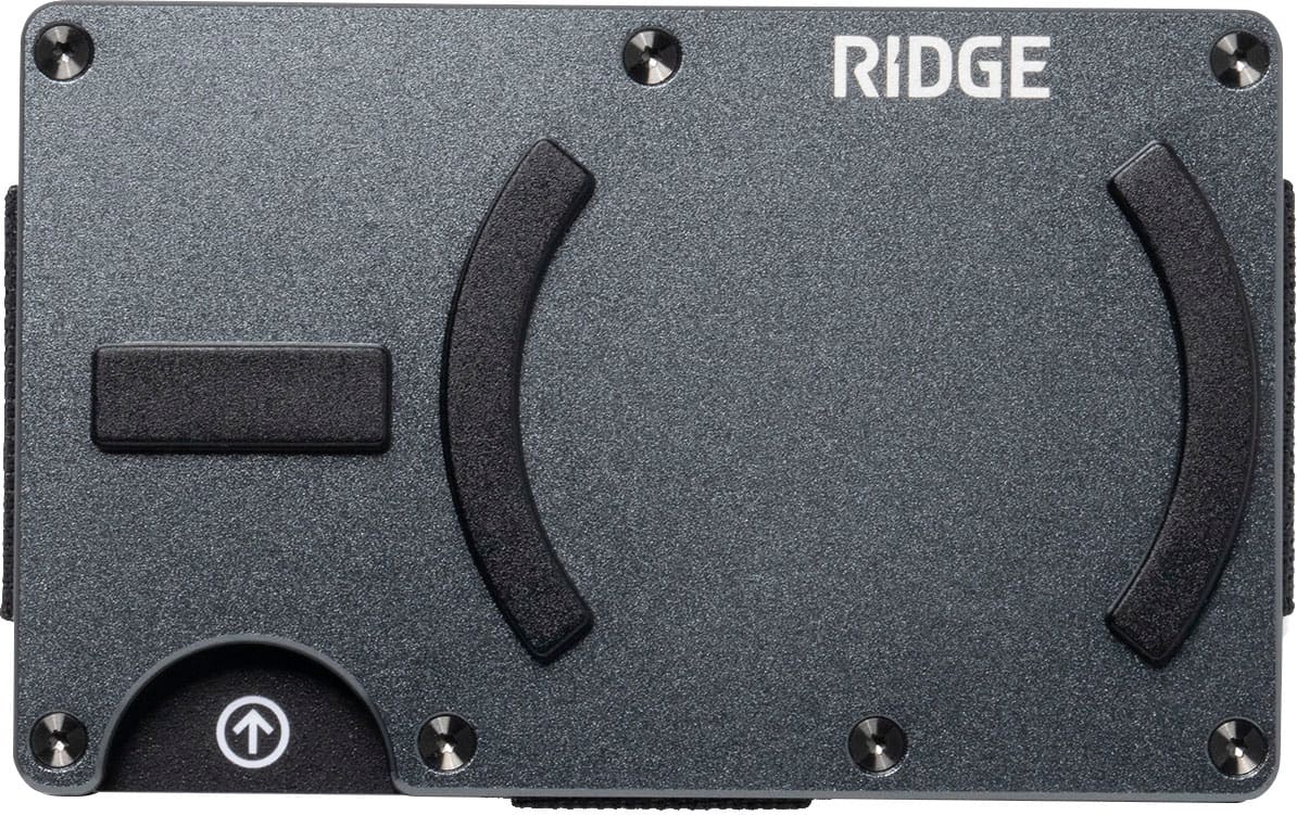 The Ridge Wallet - Gunmetal MagSafe Wallet Cash Strap - Silver