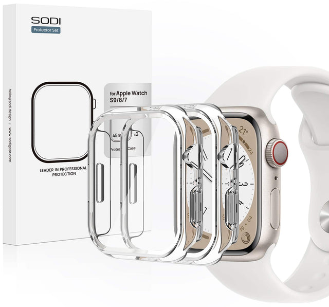SODI Protector Set  
hello@sodi.design  
www.sodi.design  
LEADER IN PROFESSIONAL PROTECTION  
for Apple Watch S9/8/7  
45m x2 Protec Case