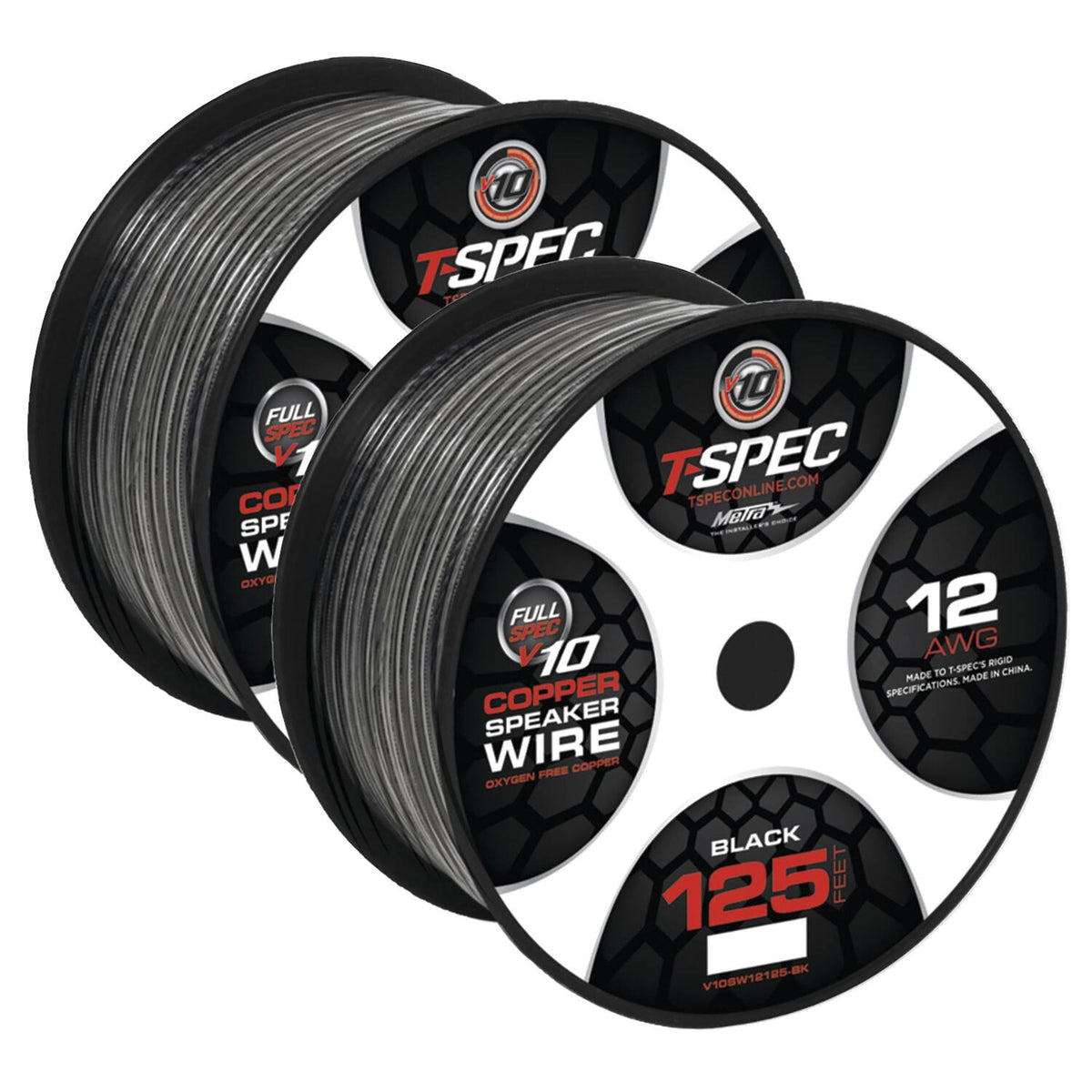 T-Spec - v10 SERIES 12-Gauge Speaker Wire, 125 Ft.
