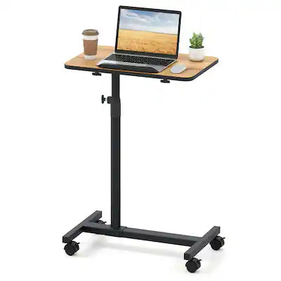 Costway - Overbed Rolling Table Over Bed Laptop Food Tray Desk Tilting Top