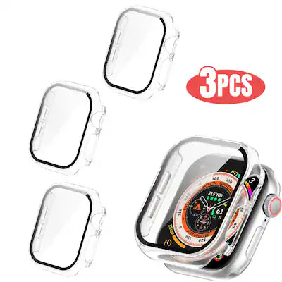 Qixxronics - Case for Apple Watch Series 11 42mm 3PACK, Built-in Tempered Glass Screen Protector