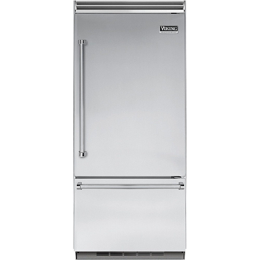 Viking - 36 in. Wide Professional 5 Series Quiet Cool 20.4 Cu. Ft. Bottom-Freezer Built-In Refrigerator - Stainless Steel