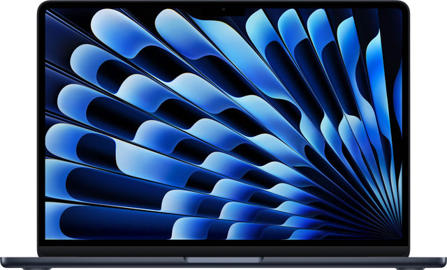 Front. Apple - MacBook Air 13-inch Laptop - M5 chip with 10-core CPU and 10-core GPU - 16GB Memory - 1TB SSD - Midnight.