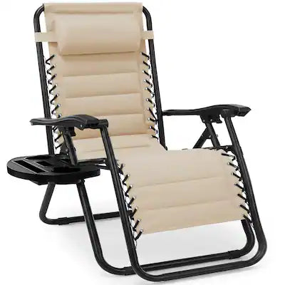 Best Choice Products - Padded Zero Gravity Chair with Side Tray & Adjustable Headrest