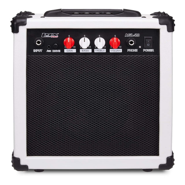 L-PRO 5 I 5 I 5 I 5 I AGL-20 INFUT Aux DRIVE 0 0 GAIN 0 0 BASS 0 10 TREBLE VOLUME PHONE POWER
