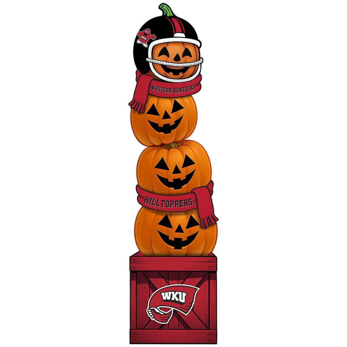 Fan Creations - Western Kentucky Hilltoppers 31" Stacked Pumpkin Leaner - Multicolor