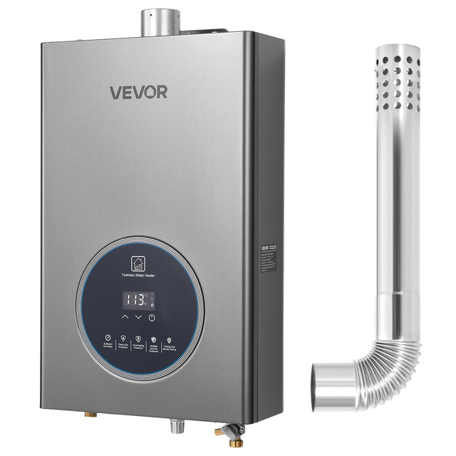 VEVOR  
Tankless Water Heater  
113°F  

- Auto Ignition  
- Power On/Off  
- Temperature Control  
- Energy and Safety Features  
- Energy and Safety Features