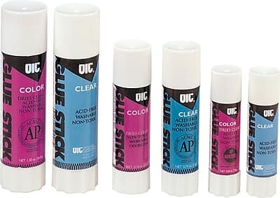 Officemate - WashableRemovable Glue Sticks, 1 oz - Purple