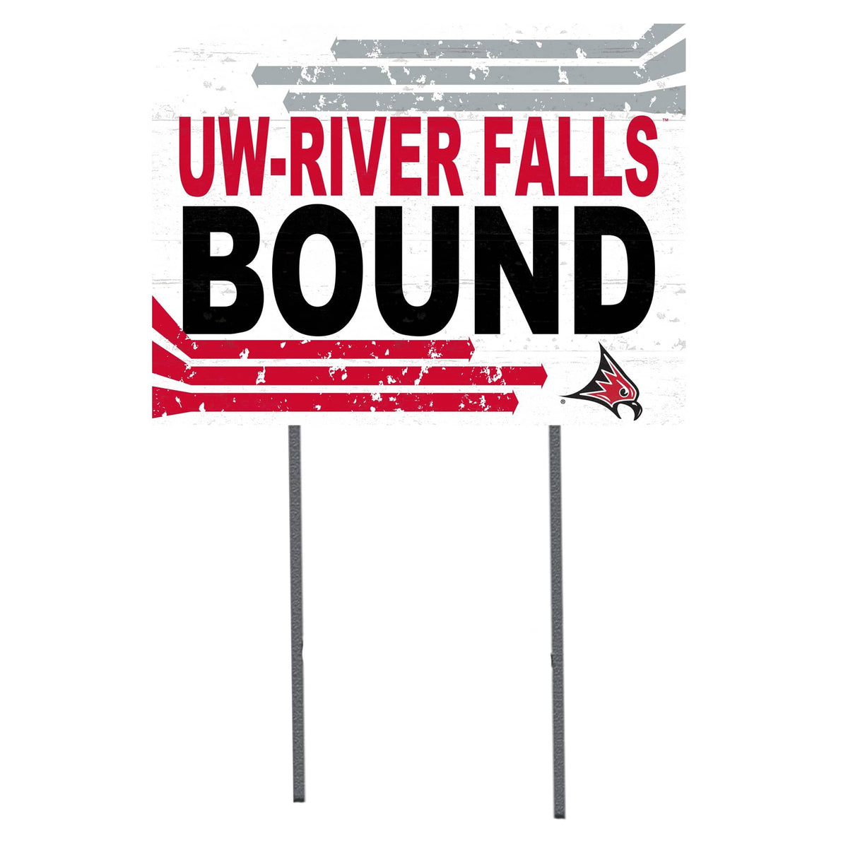 Jardine - Wisconsin-River Falls Falcons 18" x 24" Team Yard Sign - White