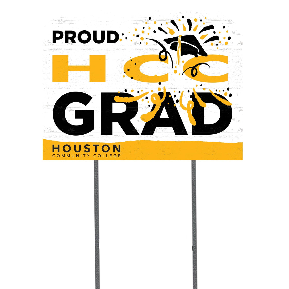 Keyscaper - NCAA - Houston Community College 18" x 24" Grad Yard Sign - White