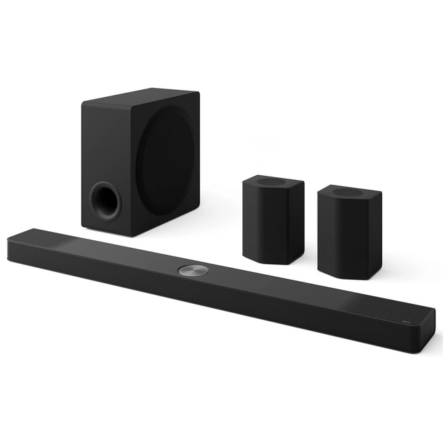 Front. LG - 9.1.5-Channel S95AR Home Theater Soundbar with Wireless Subwoofer and Rear Speakers, Dolby Atmos, WOW Orchestra - Black.