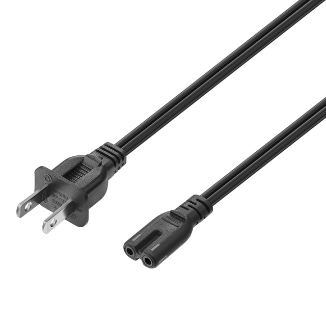 Front. Best Buy essentials™ - 6' 2-Slot Non-Polarized Power Cord - Black.