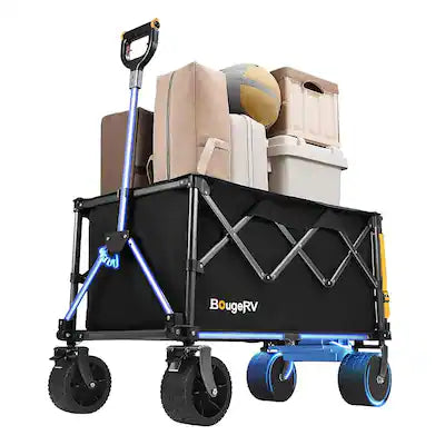 BougeRV - 440 lbs Electric Utility Wagon 4" Foldable Camping Garden Cart w/ 133Wh Battery (Battery Charger NOT Included)