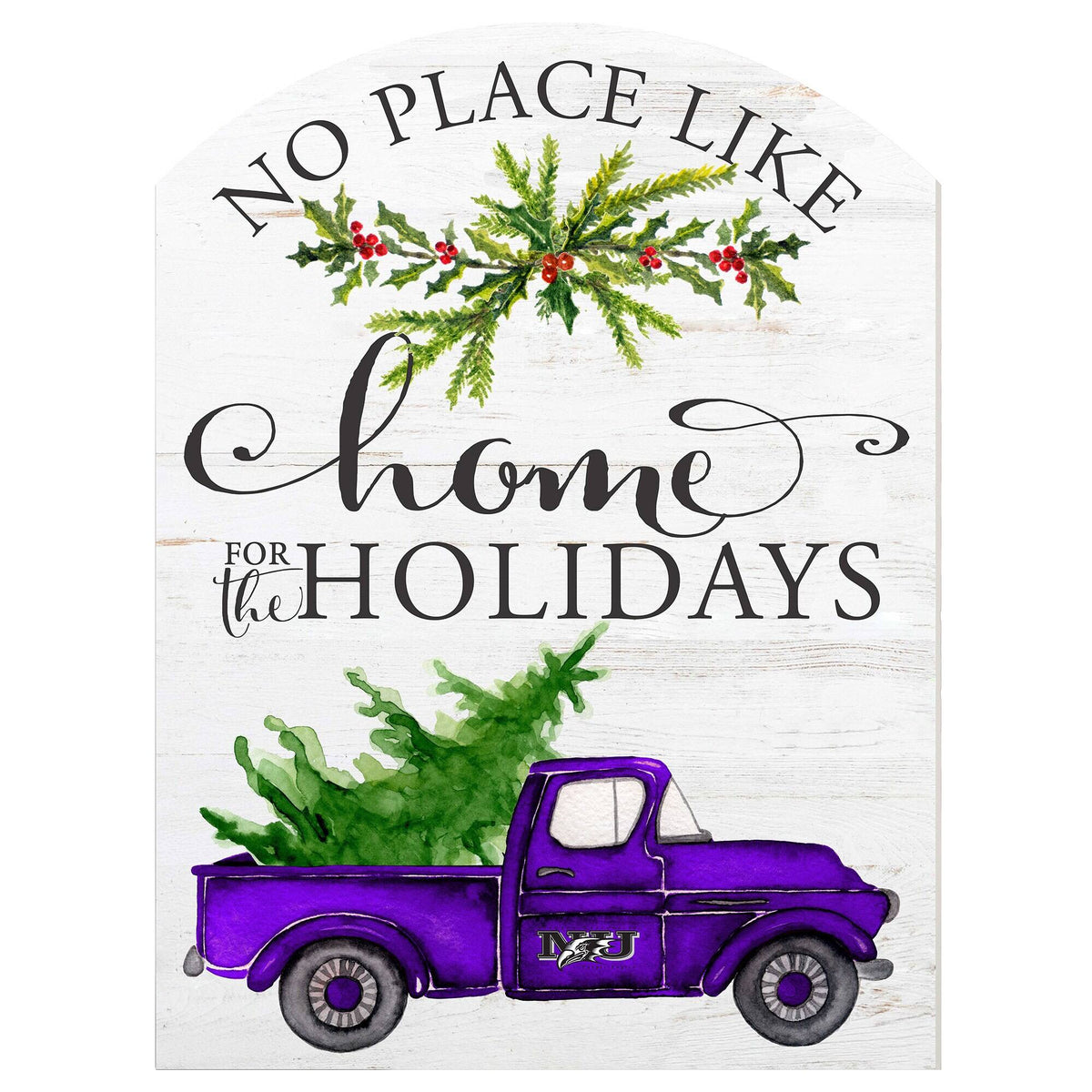 Jardine - Niagara Purple Eagles 16'' x 22'' Holiday Marquee Sign - White