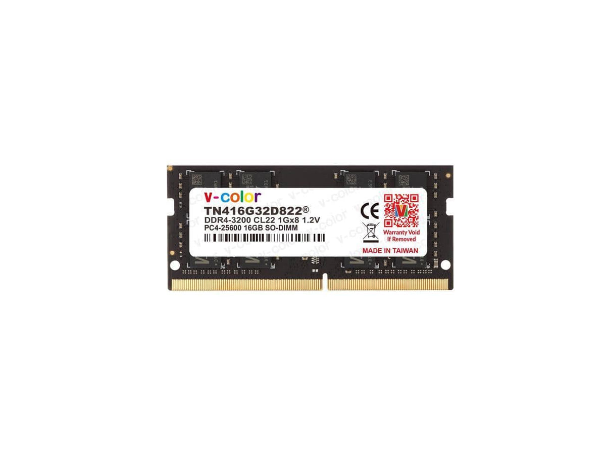 V-color - 16GB (1x16GB) 3200MHz DDR4 SO-DIMM for Laptop Notebook Memory 1.2V CL22 260-Pin (TN416G32D822) - Black