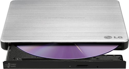 LG - 8x External USB 2.0 Double-Layer DVD±RW/CD-RW Drive - Silver