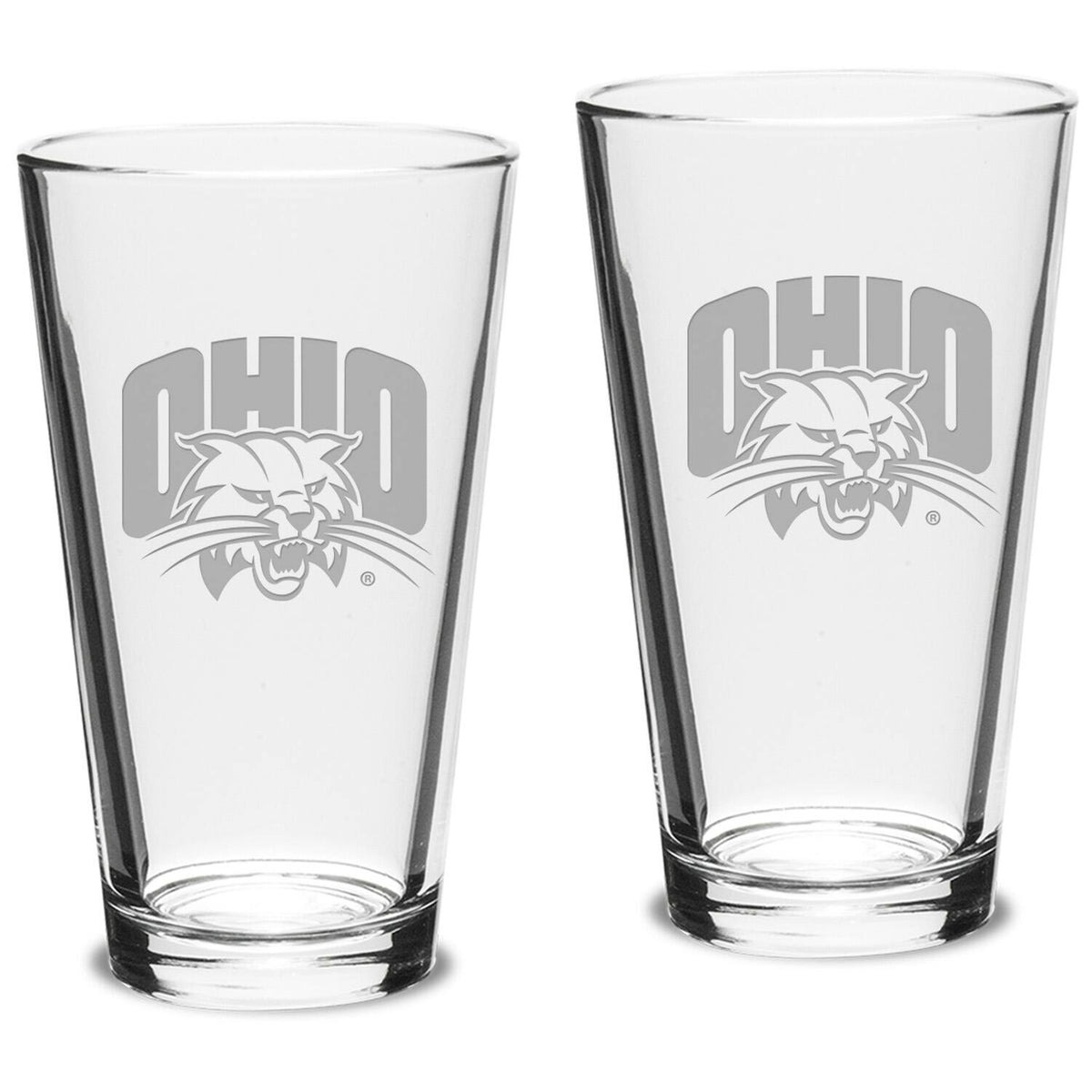 Jardine - Ohio Bobcats 16oz. 2-Piece Classic Pub Glass Set - Multicolor