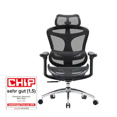 SIHOO - C300 Ergonomic Office Chair with Soft 3D Armrests, Dynamic Lumbar Support, Adjustable Backrest