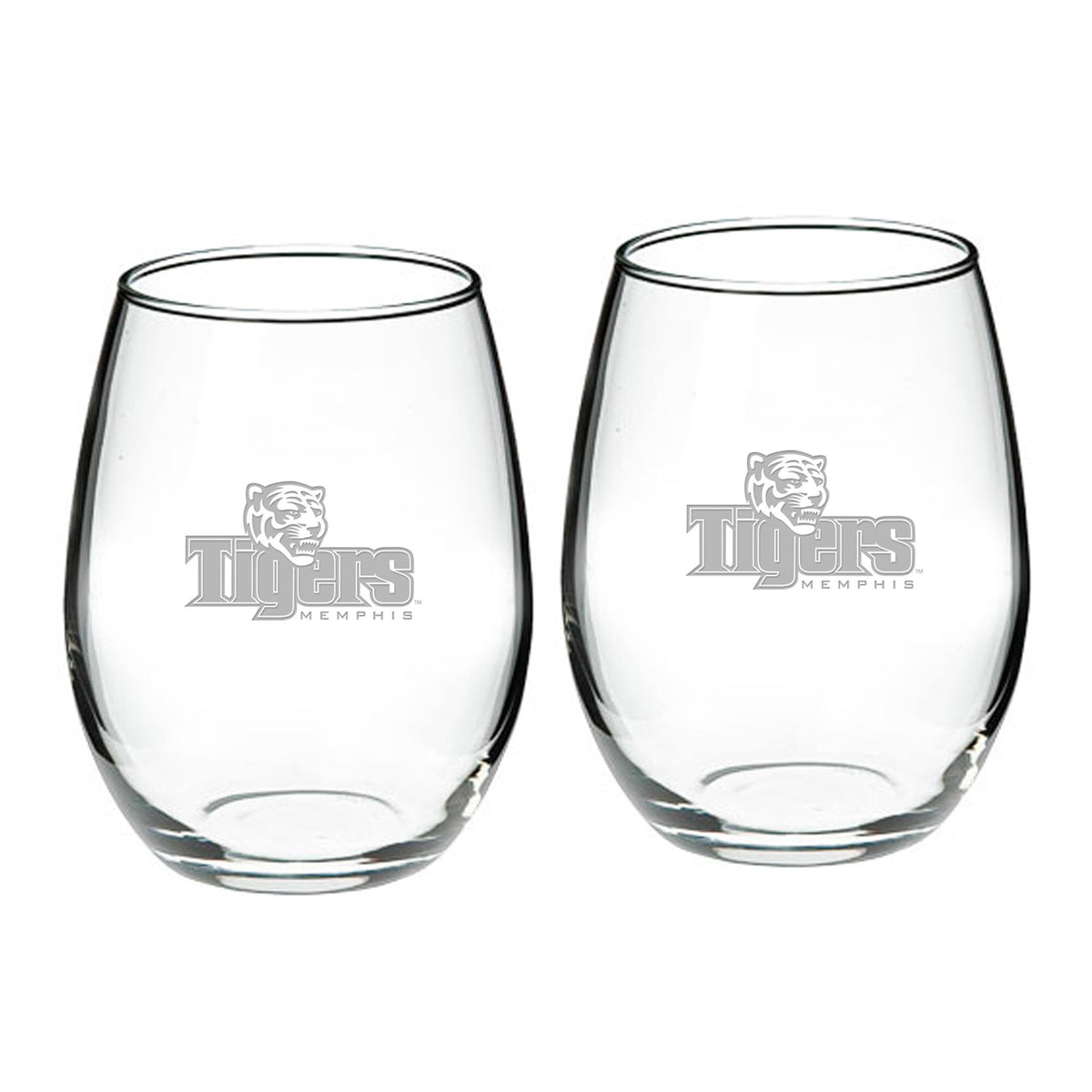 Jardine - Memphis Tigers 2-Piece 21oz. Stemless Wine Glass Set - Multicolor
