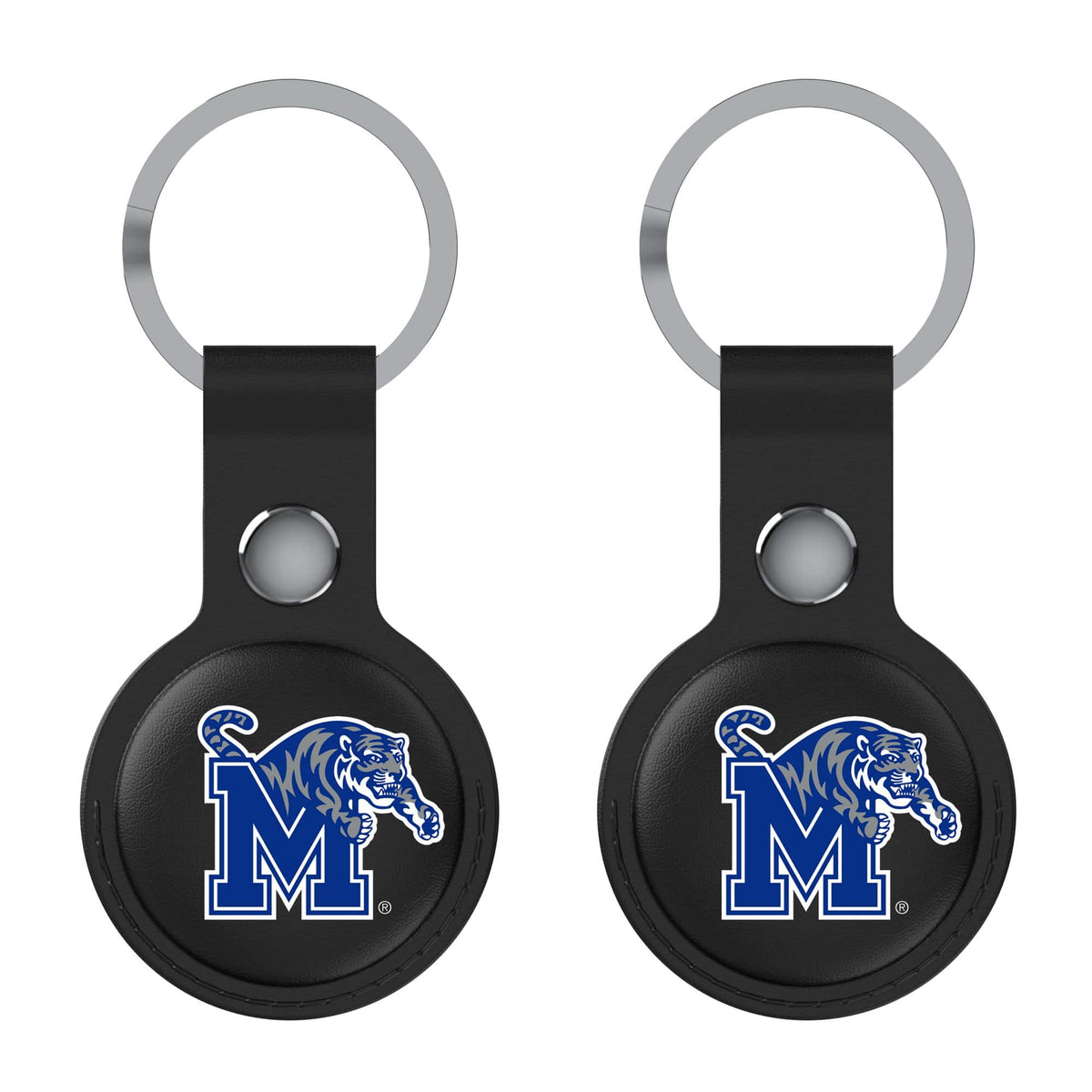 Keyscaper - Memphis Tigers Leatherette AirTag Holder 2-Pack - No Size - Black